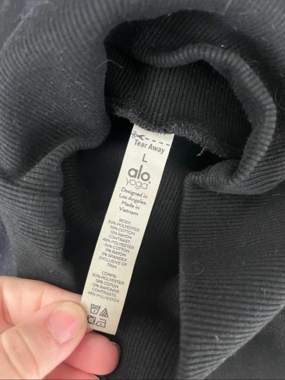 Alo Yoga Hazy Mock Neck Pullover Ribbed Sleeve Pleated Hem